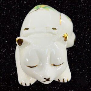Formalities Baum Bros Ceramic Porcelain Resting Sleeping Painted‎ Cat Figurine